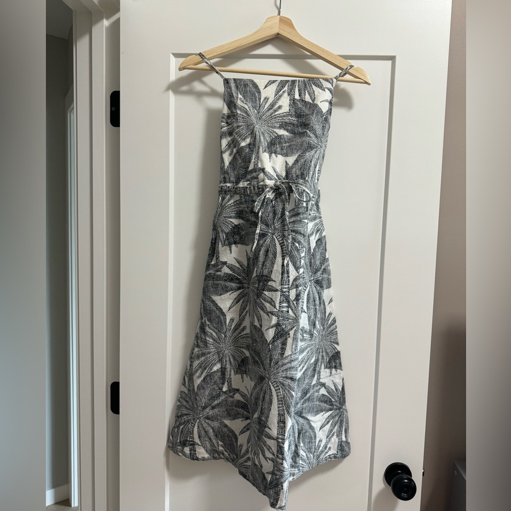Marine Layer Strapless Dress with Palm Design